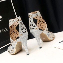 Sexy hollow pumps - high heel sandals - with an ankle strapPumps