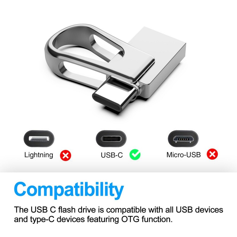 Mini memory stick - dual USB - 3.0 - OTG type-C - waterproof - rotatable- 32GB - 64GB - 128GBUSB memory