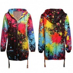 Jacket with hood - bomber - windbreaker - with pockets / zipper - colourful printJackets