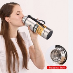 Vacuum thermos - with strap / bag - double wall - stainless steel - 500ml - 750ml - 1000ml - 1500mlThermos bottles