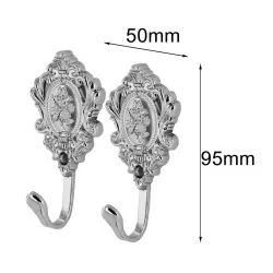Curtain hooks - rose pattern - 2 piecesTextile