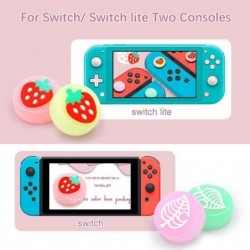 Thumb stick grip cap - joystick cover - luminous - for Nintendo Switch Lite Joy-Con - fruits / leaves printSwitch