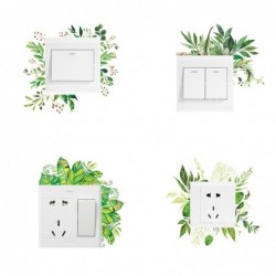 Green leaves - square wall sticker - light switch decorationWall stickers