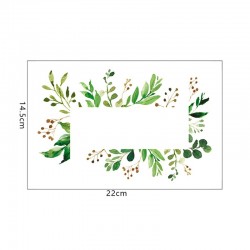 Green leaves - square wall sticker - light switch decorationWall stickers