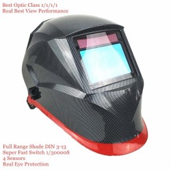 Auto darkening welding helmet - optical class 1111 - 100 * 65mm - skull / flames / blue racerHelmets