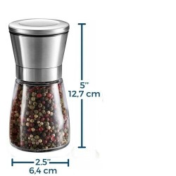 Salt / pepper / herbs grinder - with adjustable coarseness - stainless steelMills - Grinders