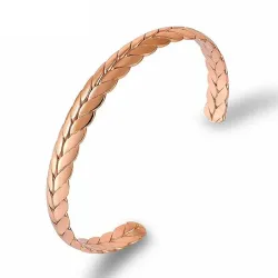 Stainless steel bangle - half open - wheat scales design - unisexBracelets