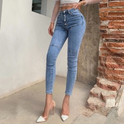Sexy skinny jeans - high waist - with pockets / from buttons - elasticPants