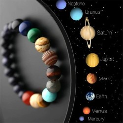 Bracelet with solar system - 8 planets - natural stone - unisexBracelets