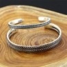 Stainless steel bracelet - with leaf pattern - open design - unisexBracelets