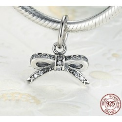 Crystal bow knot - jewellery set - necklace / earrings / ring - 925 sterling silverNecklaces