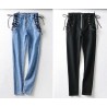 Sexy slim jeans - high waist - with zipper / side tiesPants