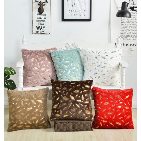 Plush pillowcase cover - with golden leaves - 45 * 45cmCushion covers