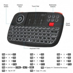 Rii i4 - mini wireless keyboard - Bluetooth - English / Russian / Spanish / French / Hebrew layoutKeyboards