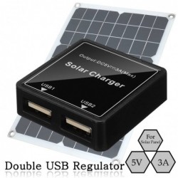 Double USB regulator - solar charger - for phones / power bank / fans - 5-20V - 5V 3ASolar panels