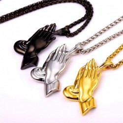 Praying hands pendant - with necklace - stainless steelNecklaces