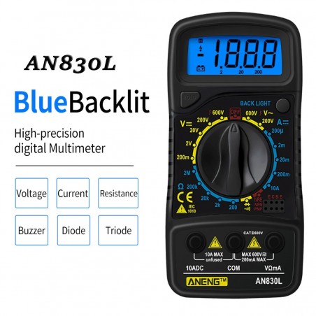 XL830L / AN830L - LCD digital multimeter - AC / DC / OHM / volt / current testerMultimeters