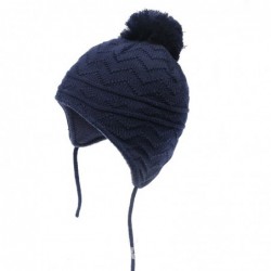 Knitted beanie - with ears protection / pom pom - for girls / boysHats & caps