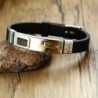 Fashionable cross bracelet - stainless steel - silicone strap - adjustableBracelets