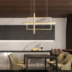 Luxurious chandelier - ceiling light - LED - minimalist rectangle design - 2 / 3 / 4 headsCeiling lights