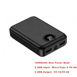 RAXFLY - mini power bank - portable charger - external battery - 10000mah - LEDPower Banks