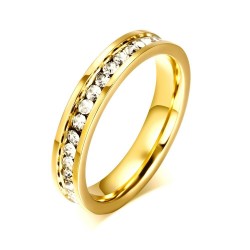 Luxurious ring with cubic zirconia - stainless steel - 4mmRings