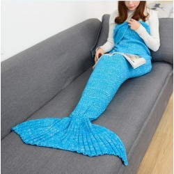Knitted crochet blanket - with mermaid tail - unisexBlankets