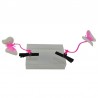 Pink butterfly / long grass - hair clip - 2 piecesHair clips