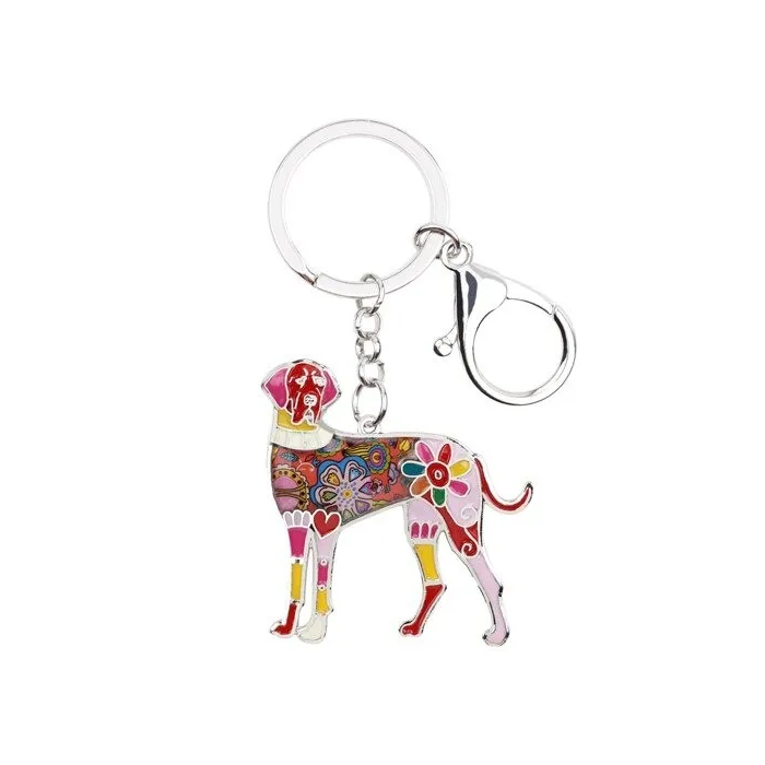 Great dane - enamel dog - metal keychainKeyrings