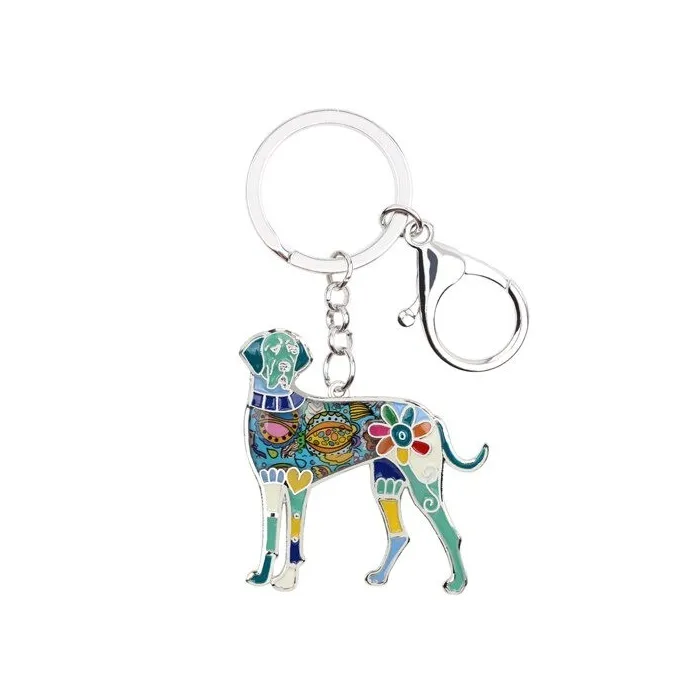 Great dane - enamel dog - metal keychainKeyrings