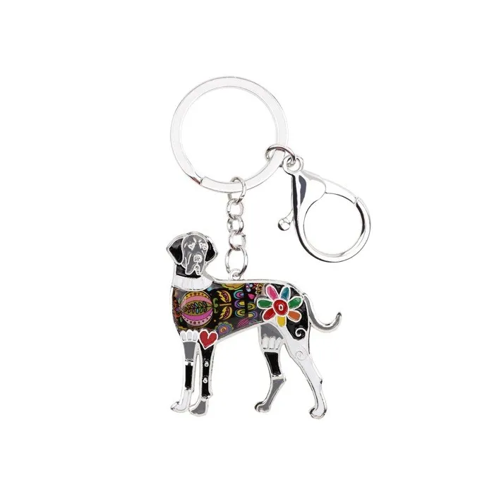 Great dane - enamel dog - metal keychainKeyrings