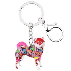 Shiba inu - enamel dog - metal keychainKeyrings