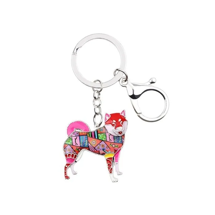 Shiba inu - enamel dog - metal keychainKeyrings