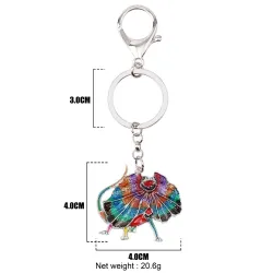 Enamel frilled lizard - metal keychainKeyrings