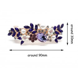 Luxury hair clip with purple crystal flowersHair clips