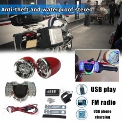 Motorcycle stereo speakers - radio - waterproof - microphone - Bluetooth - USB - LEDSpeakers