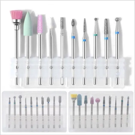 Ceramic rotary drill bits - cone tips - for electric manicure / pedicure machine - 10 piecesNail drills