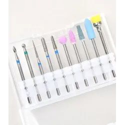 Ceramic rotary drill bits - cone tips - for electric manicure / pedicure machine - 10 piecesNail drills