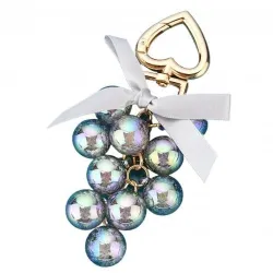 Crystal grapes - keychain with ribbon bowknotKeyrings