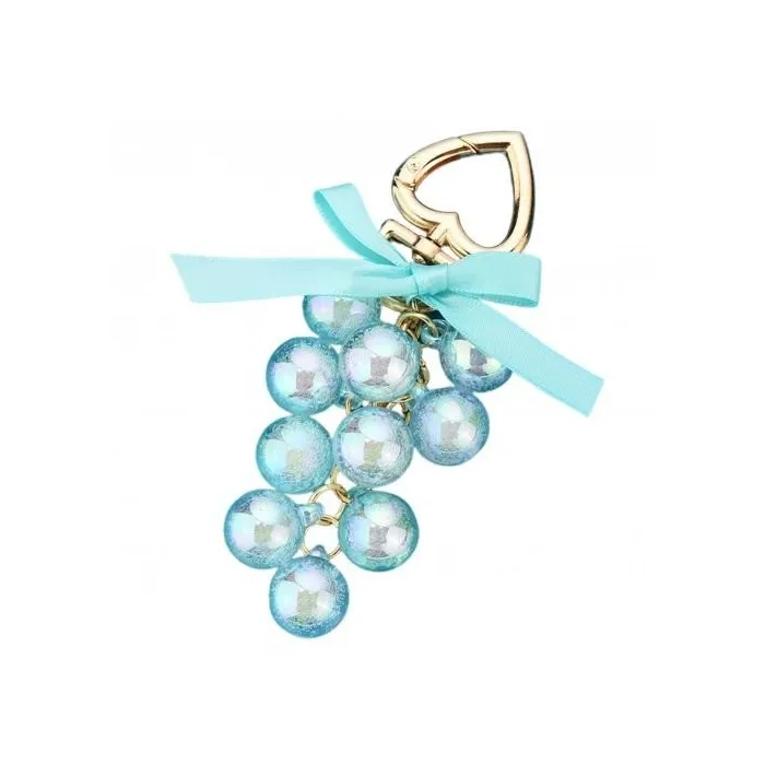 Crystal grapes - keychain with ribbon bowknotKeyrings