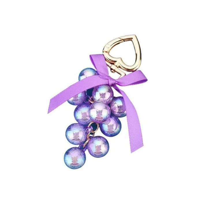 Crystal grapes - keychain with ribbon bowknotKeyrings