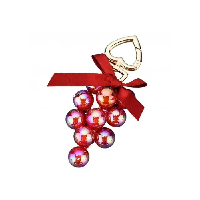 Crystal grapes - keychain with ribbon bowknotKeyrings