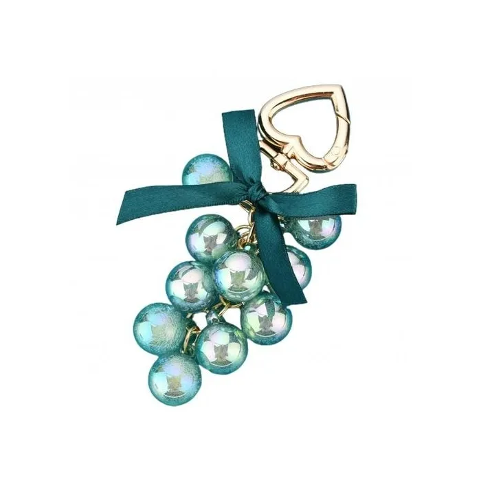 Crystal grapes - keychain with ribbon bowknotKeyrings
