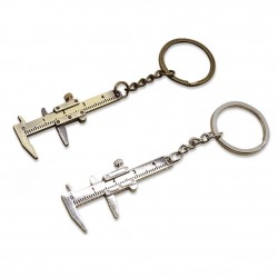 Mini vernier caliper ruler metal keychainKeyrings