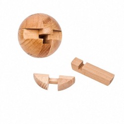 Wooden ball - lock puzzle - educational unlock toyWooden