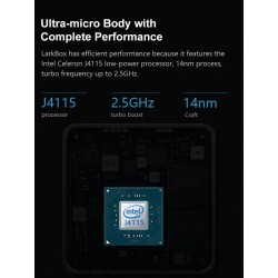 CHUWI - LarkBox - 4K mini PC Intel Celeron - J4115 Quad Core - HD USB-C - 6GB RAM 128GB ROM - Windows 10 - desktop computerLa...
