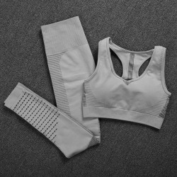Elastic push up bra / leggings - seamless - high waist - 2 piece setFitness