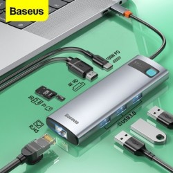 Baseus - USB 3.0 type-C HUB to HDMI RJ45 - SD Reader PD - dock station - splitter - for MacBook ProHubs