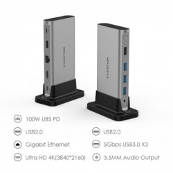 11 in 1 - USB C HUB Type-C to multi HDMI RJ45 VGA - USB 3.0 / 2.0 - adapter - docking stationSplitters