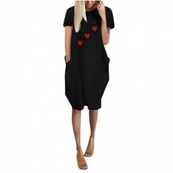 Fashionable vintage loose dress - with pockets / hearts printDresses